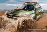 Немецкий концерн Volkswagen поделился тизером с участием пикапа Amarok второй генерации.